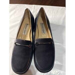 Etienne Aigner Women's Loafer Navy Blue Leather With Horsebit Buckle Size  6